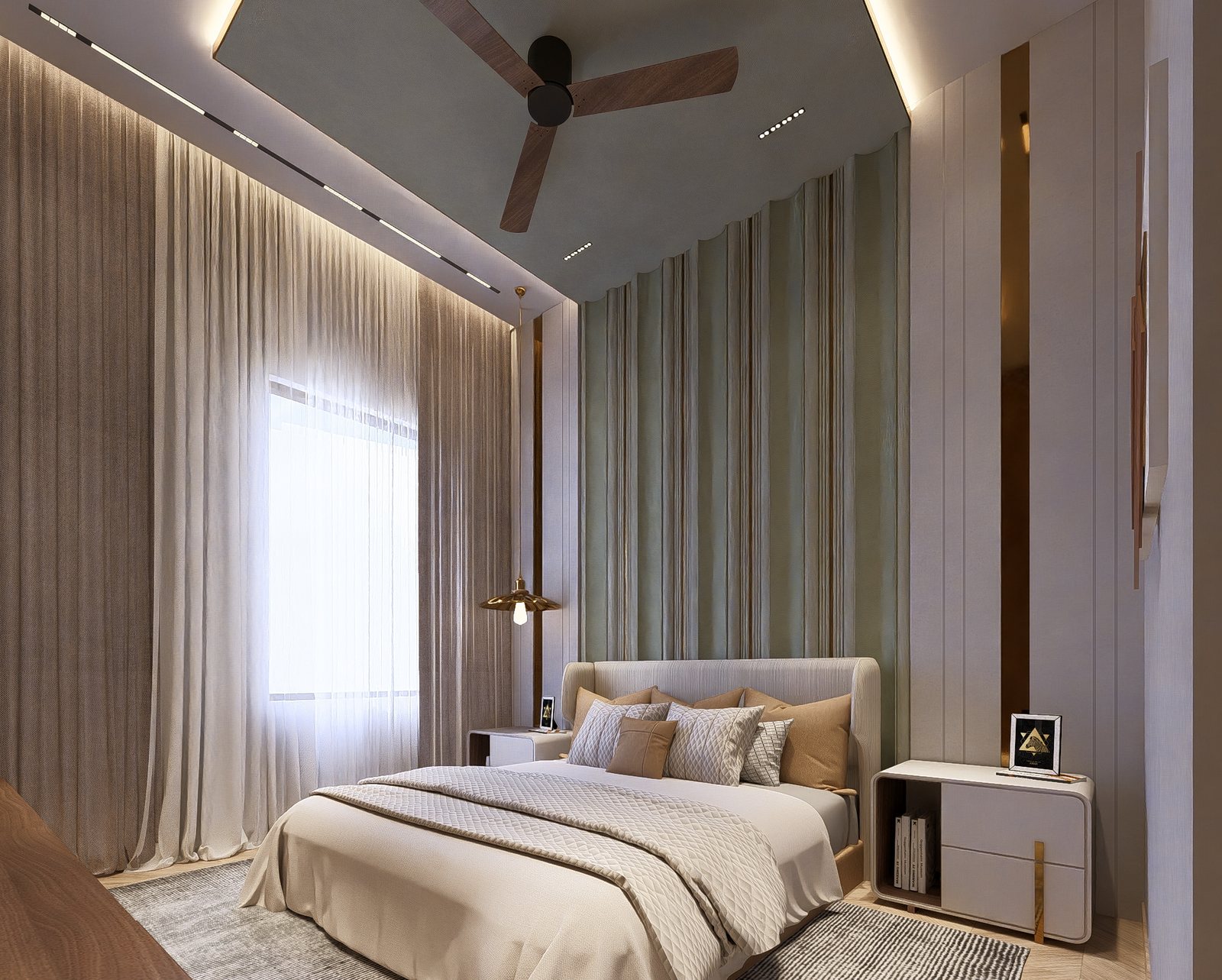 Bedroom four, curtains to the light.