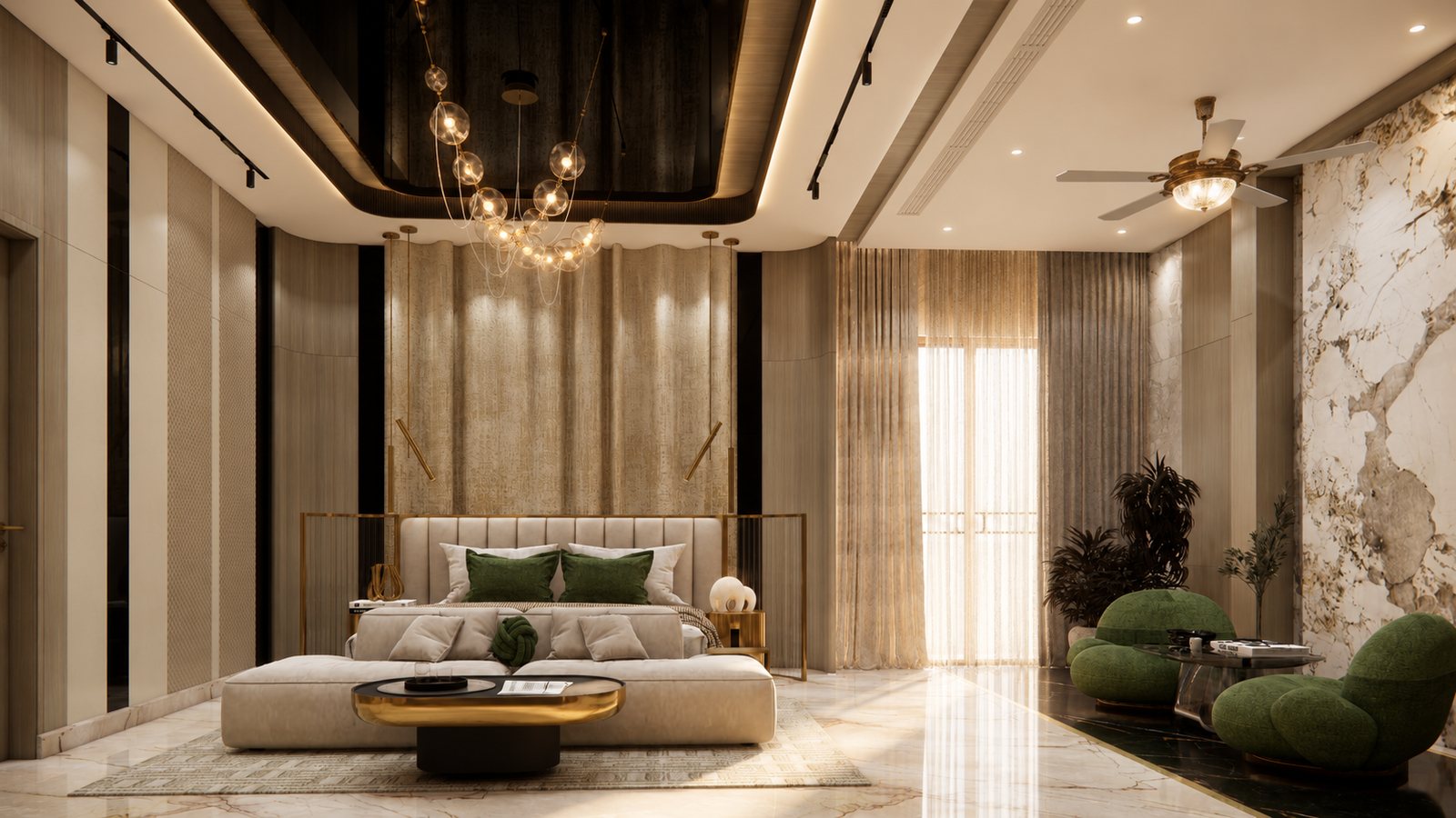 The second upper master in gold and cream.