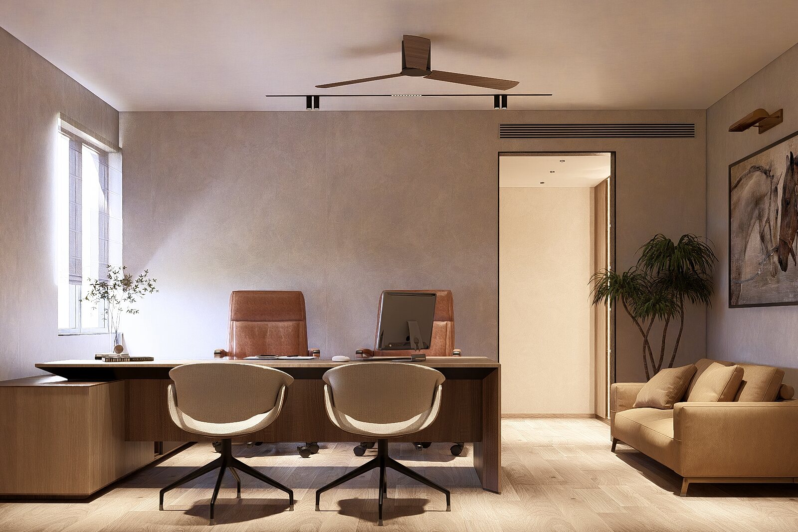 The study opens to a lounge.