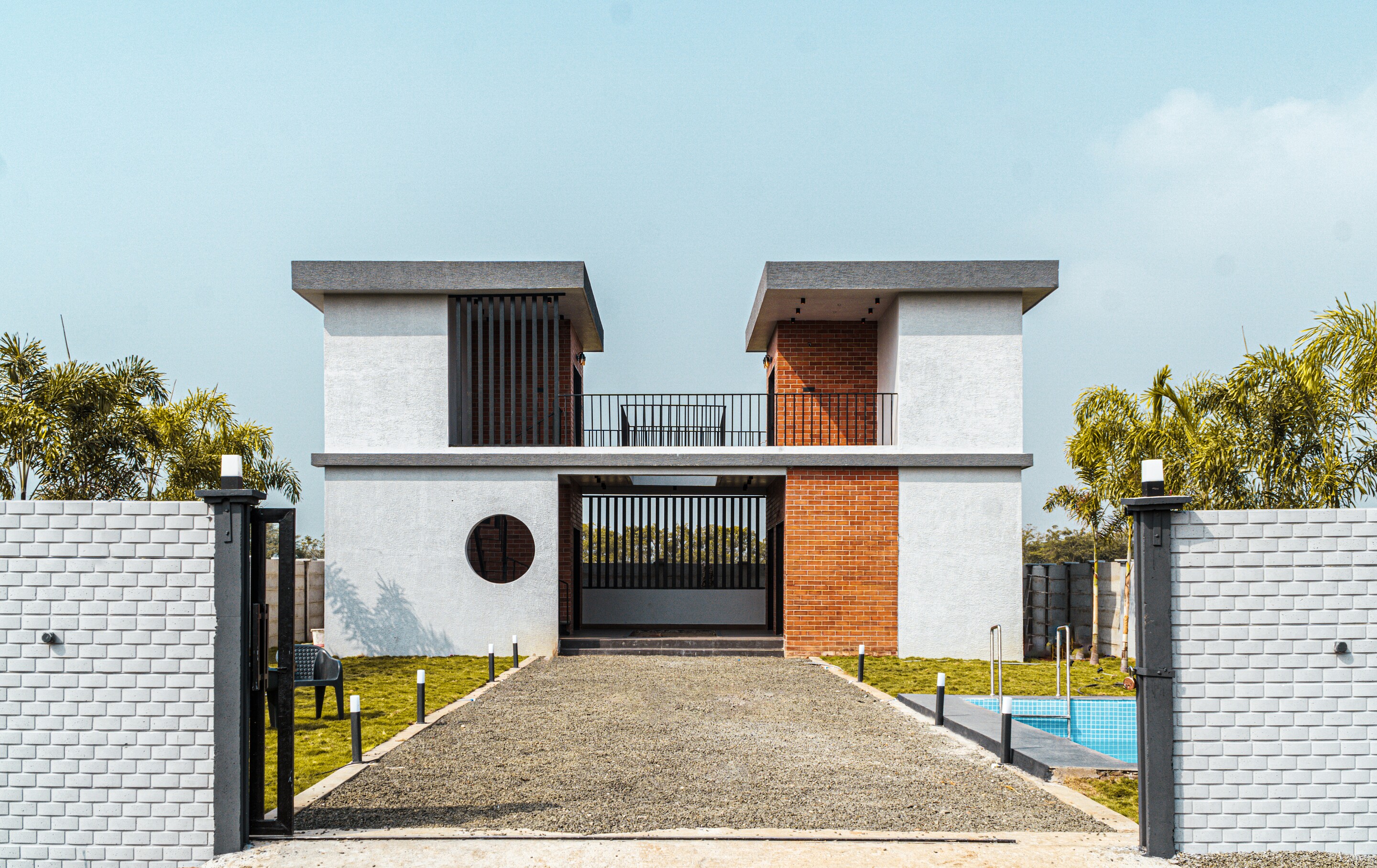 The approach and the entrance gate.