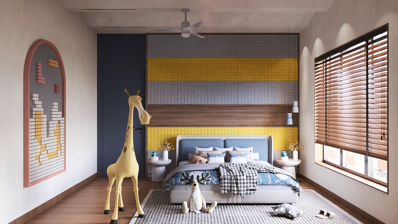 The children's room, playful and bright.
